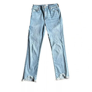 Jonathan Simkhai Standard River High Rise Straight Jean Light Wash Size 28 Fray